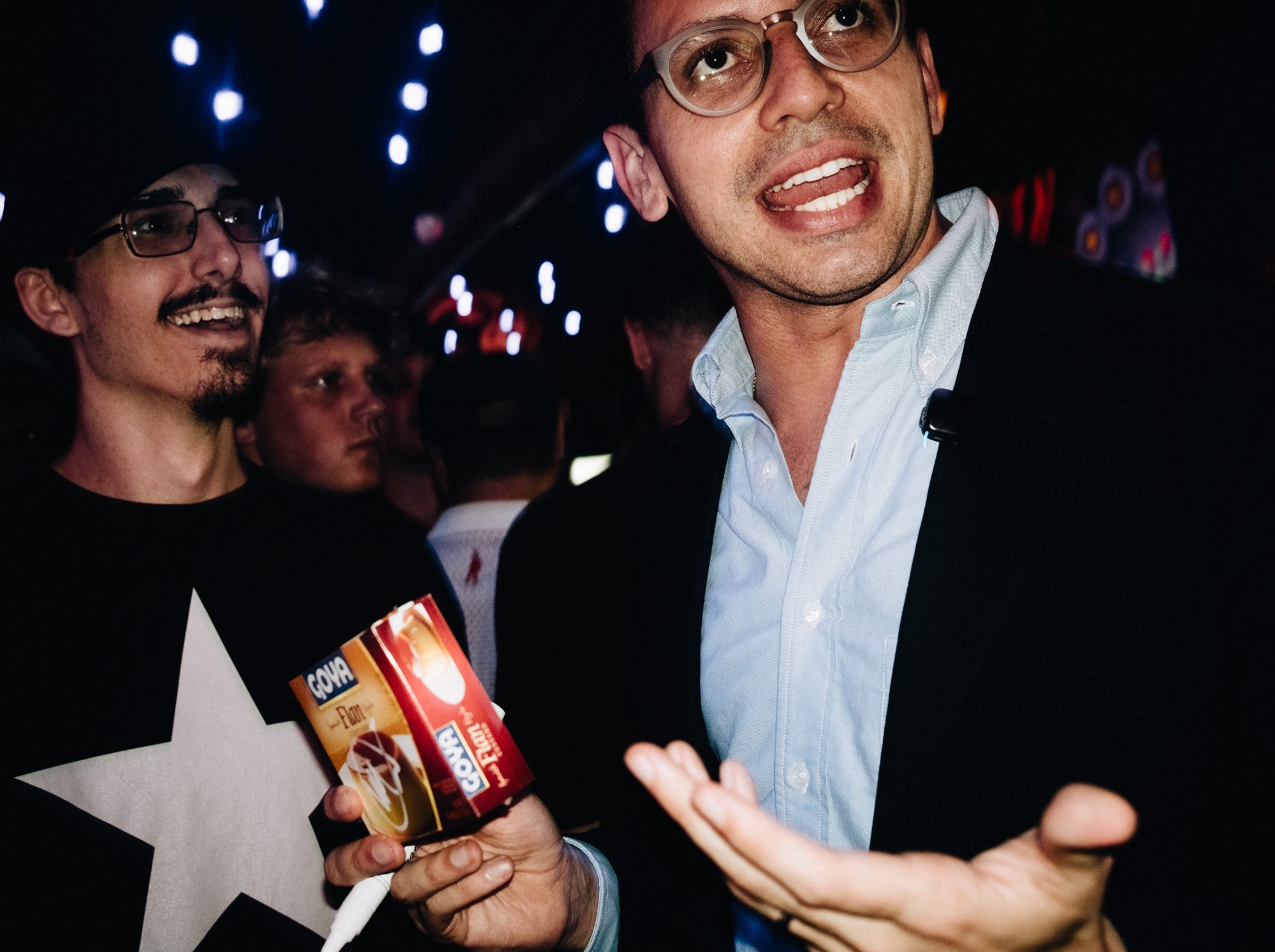 Candidate talking with supporters in the crowd