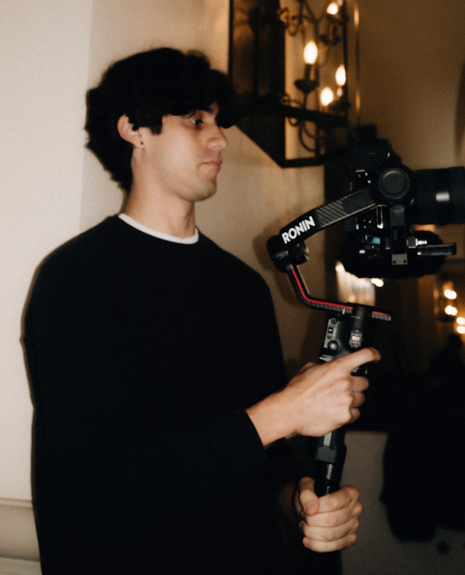 Crew member working a gimbal rig